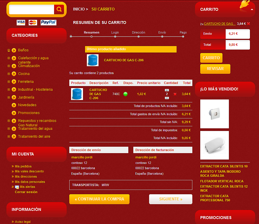 Producto como comprar Selección de producto a comprar