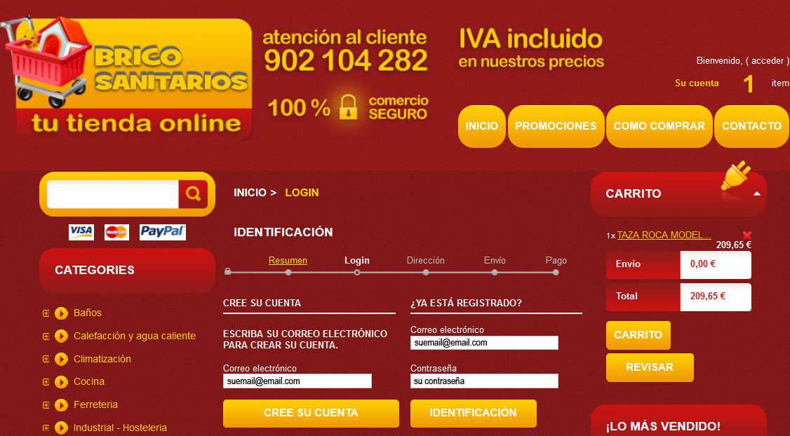 Producto como comprar Selección de producto a comprar