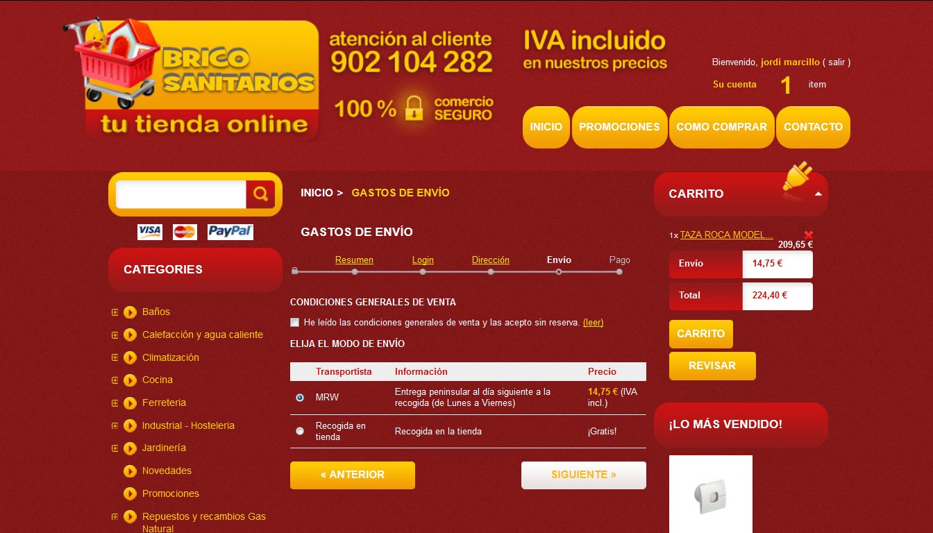 Producto como comprar Selección de producto a comprar