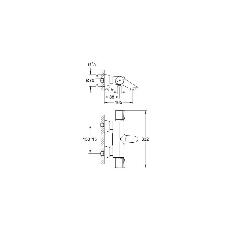 grifo termostatico gerontologico baño y ducha grohe