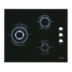 ENCIMERA CATA CRISTAL NEGRO GAS CI 6021 BK 3 FUEGOS 59 CM