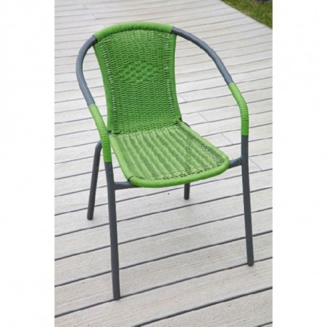 SILLA APILABLE TERRAZA BASIC VERDE FIBRA SINTETICA