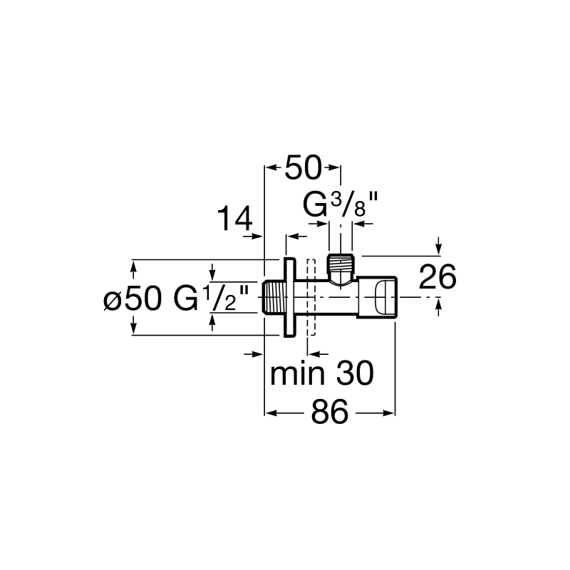 llave de corte 1/2" 3/8" ceramica roca
