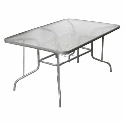 MESA RECTANGULAR TERRAZA BASIC ACERO VIDRIO