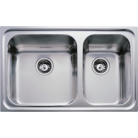 FREGADERO TEKA ENCASTRADO CLASSIC 2C 80 DOS CUBETAS INOX 11119006