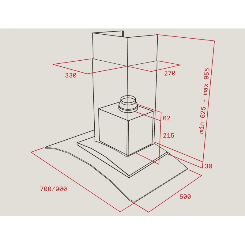 comprar campana 90cm teka combinada con cristal e inox nc 985 teka