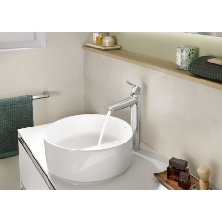 Grifo monomando lavabo AUA Rondo con caño alto BLANCO Altura: 29,7cm  Caño:16,60cm - HSF Materiales de Construcción