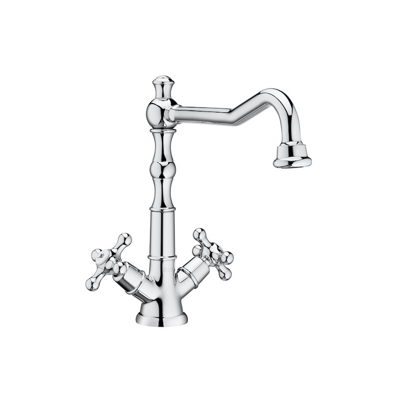 Grifo de lavabo caño alto Baho PLANO cromado 28,8 cm ECO