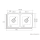 FREGADERO CB 2 ACERO INOXIDABLE BAJO ENCIMERA DOS CUBETAS CUADRADAS CATA