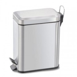 CUBO DE BASURA BAÑO CON PEDAL 5L RECTANGULAR ACERO INOX HABITEX