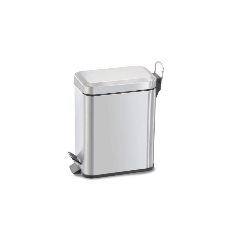 cubo de baño con pedal 5l rectangular acero inox habitex