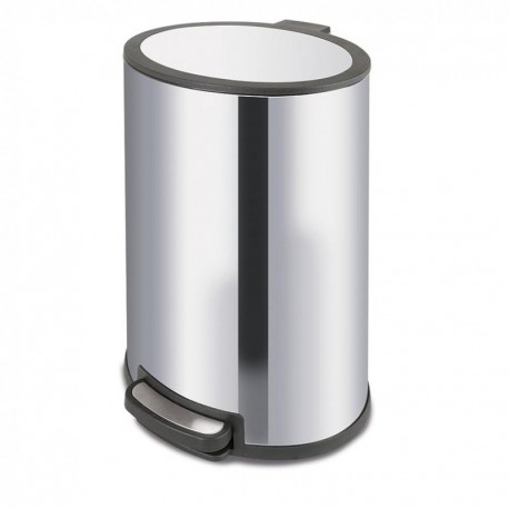 CUBO DE BASURA BAÑO CON PEDAL 40L OVALADO ACERO INOX ANTIHUELLA HABITEX