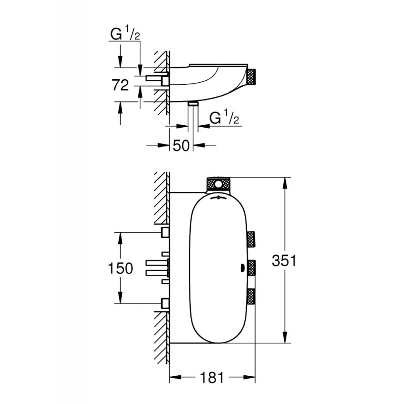 Grohe 34721000 Grohtherm Smartcontrol Mezclador termostático de ducha -  cromo