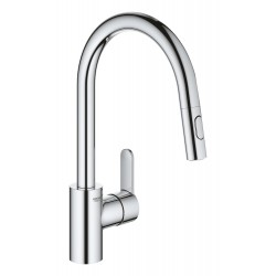 Grifo de cocina monomando caño alto+extraíble GROHE Concetto acero