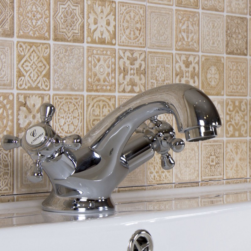 Grifo lavabo bimando retro agnes dorado envejecido