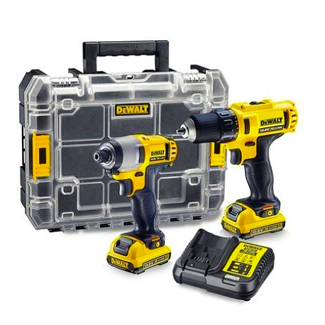 KIT TALADRO ATORNILLADOR DEWALT DCK211D2T-QW + ATONILLADOR COMPACTO XR + MALETIN