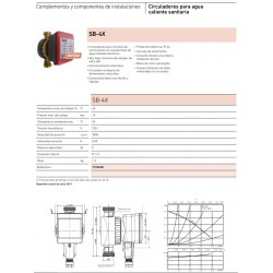 BOMBA CIRCULADORA AGUA CALIENTE SANITARIA SB-4X BAXI 7720450