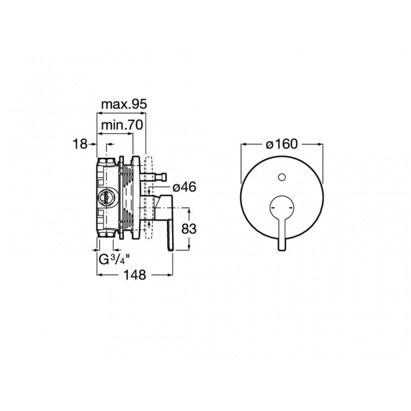 Grifo ducha empotrado Roca Naia COMPLETO - 5A2B96C00