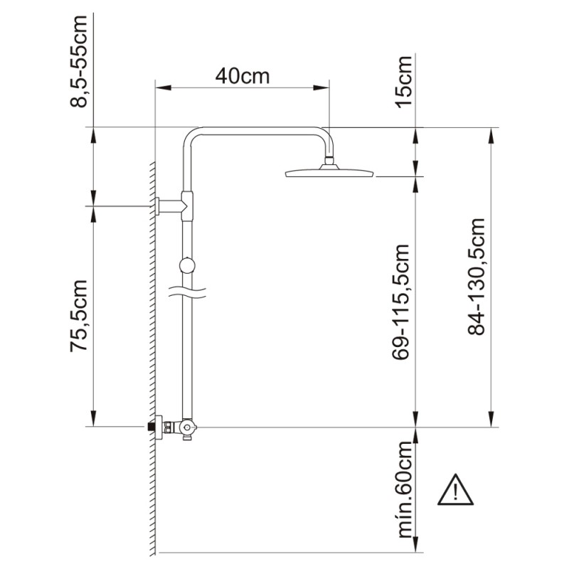 grifo ducha empotrado 2 vias cromado up urban clever 61106