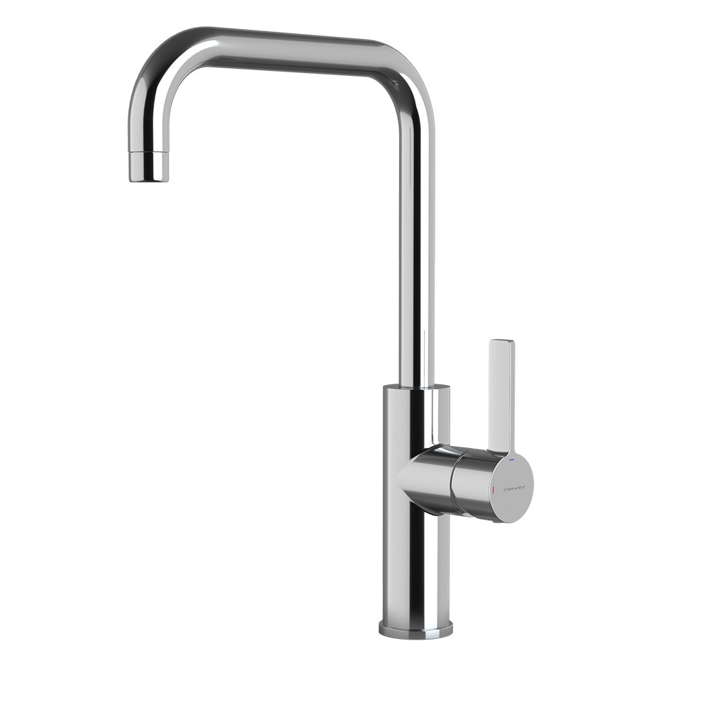 Grifo de cocina monomando 1 agua pared CLEVER L12 acero brillo