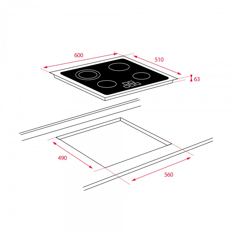 vitroceramica teka tt 6320 60.5 cm tres fuegos cristal 40239011