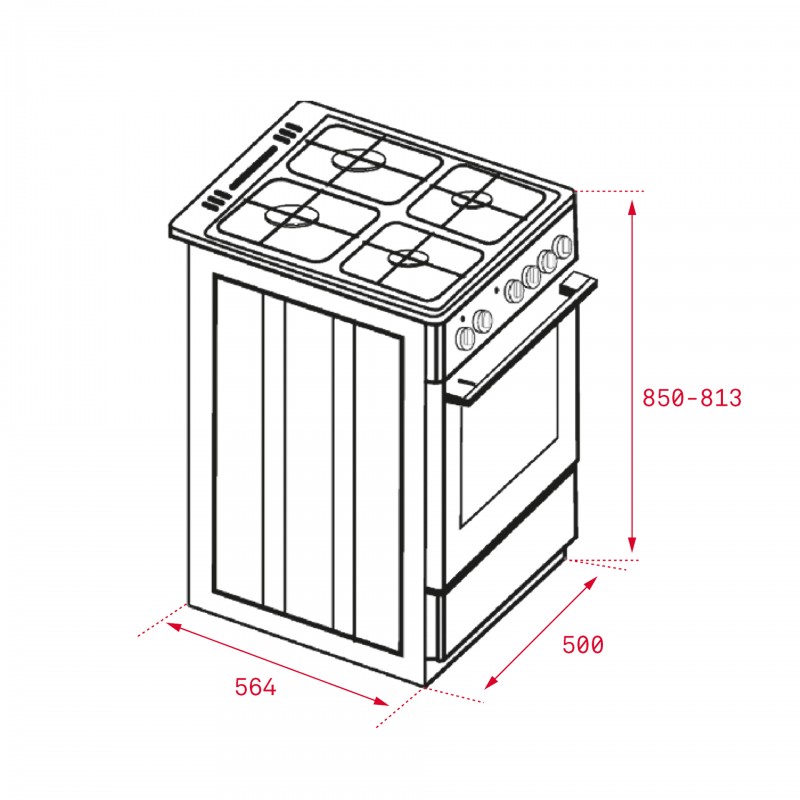 3CGB462BQ Cocina de gas de libre instalación