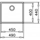 FREGADERO BE LINEA RS15 45.40 UNA CUBETA BAJO ENCIMERA TEKA 115000006