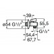 LLAVE DE PASO CERAMICA 1/2"-1/2" CERAMICA AQUA ROCA A525171000