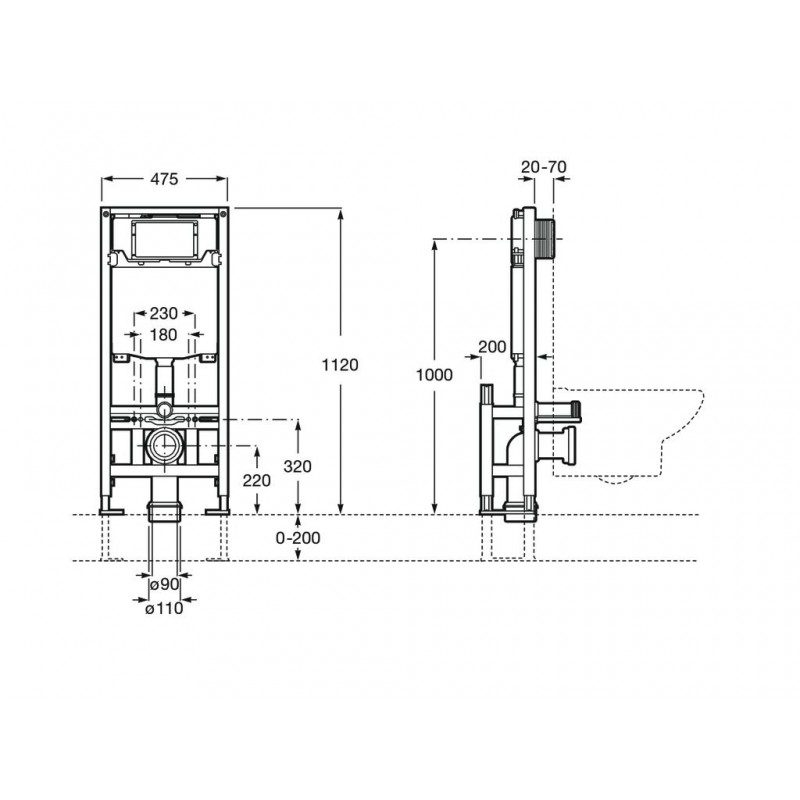 Sistema Duplo WC One FREESTANDING In-Wall ROCA