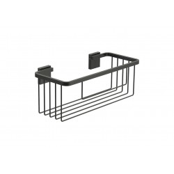 CONTENEDOR DE REJILLA PARA BAÑO RUBIK ROCA CON ADHESIVO 3M Y CON TORNILLOS A816853024 NEGRO MATE