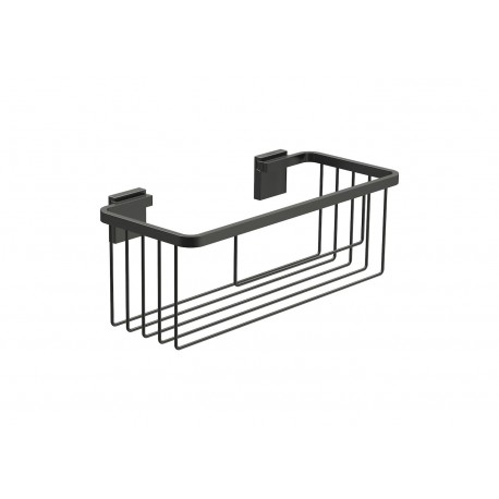 CONTENEDOR DE REJILLA PARA BAÑO RUBIK ROCA CON ADHESIVO 3M Y CON TORNILLOS A816853024 NEGRO MATE