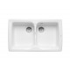 FREGADERO DOS CUBETAS GRES BLANCO BEVERLY 85 ROCA A366057000