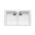 FREGADERO DOS CUBETAS GRES BLANCO BEVERLY 85 ROCA A366057000