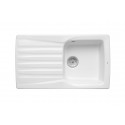 FREGADERO UNA CUBETA CON ESCURRIDOR GRES BLANCO BEVERLY 85 E ROCA A366067000