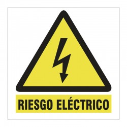 SEÑAL INFORMATIVA RIESGO ELECTRICO PICTOGRAMA ADHESIVO SERIGRAFIA MATARO