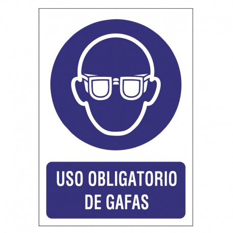 Señal obligación gafas 210x297 pvc.