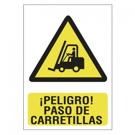 Señal de peligro paso de carretillas 210x297 pvc