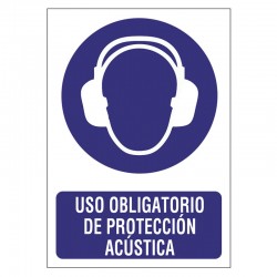 SEÑAL OBLIGACION PROTECCION ACUSTICA 210x297 pvc SERIGRAFIA MATARO