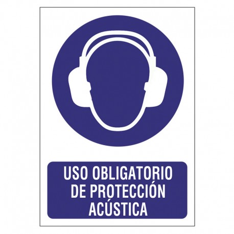 Señal obligación protección acústica pvc 210x297