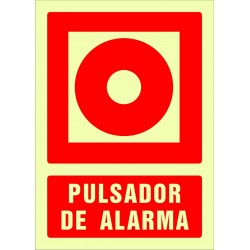 Señal contra incendios pulsador alarma pvc 210x297