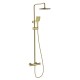 CONJUNTO DUCHA TERMOSTATICO EXTENSIBLE ORO CEPILLADO UP URBAN CLEVER 61959