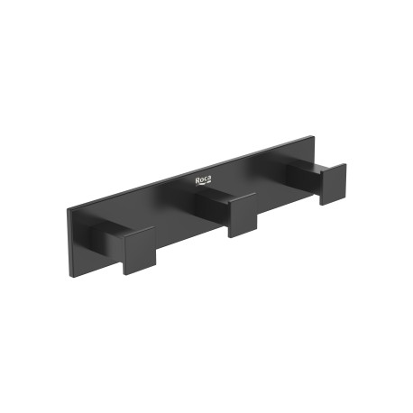 PERCHA TRIPLE BAÑO HOTELS SQUARE NEGRO MATE ROCA A817603C40