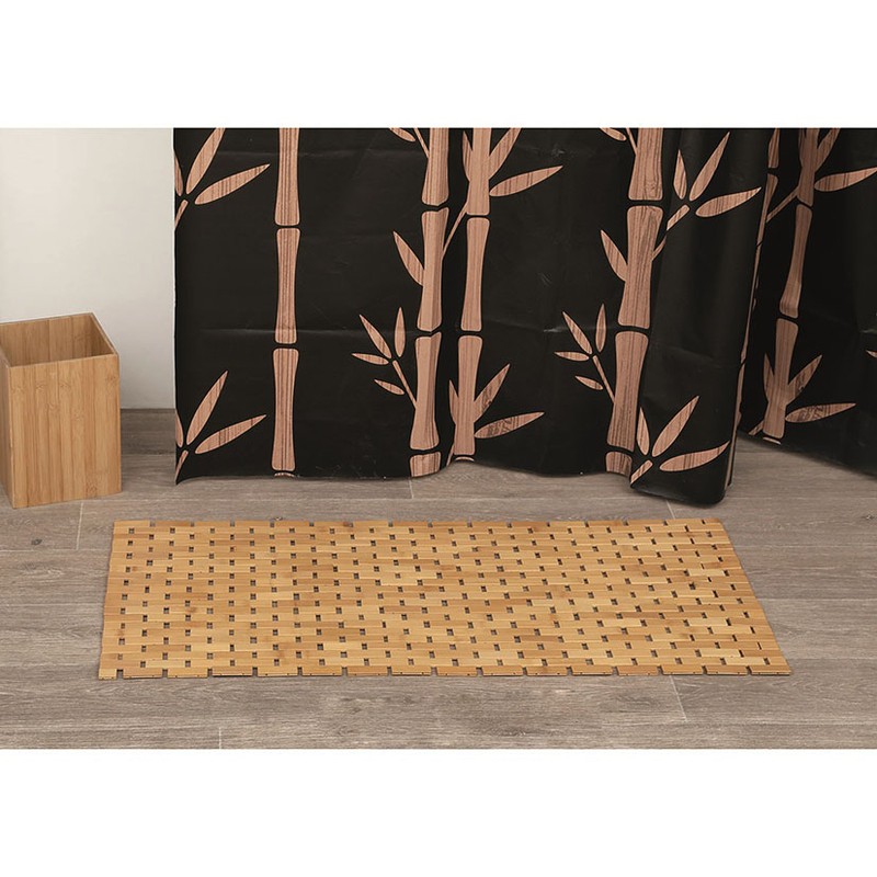 alfombra baño bambu antideslizante 45x100 cm