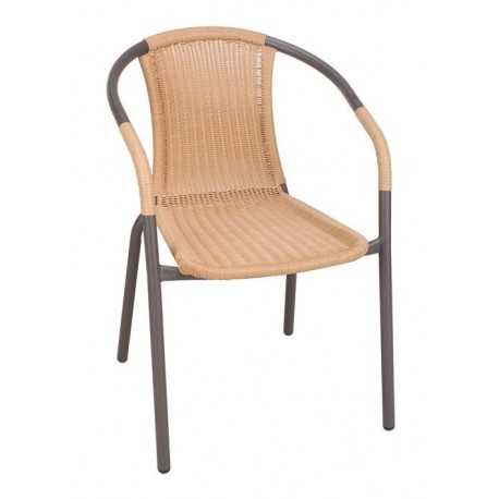 SILLA APILABLE TERRAZA BASIC MARRON FIBRA SINTETICA