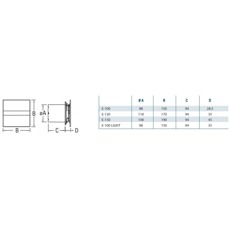 EXTRACTOR BAÑO CATA GLASS LIGHT E100 GLT SILENCIOSO BLANCO CON TEMPORIZADOR