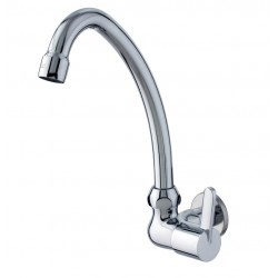 Grifo de cocina monomando 1 agua pared CLEVER L12 acero brillo