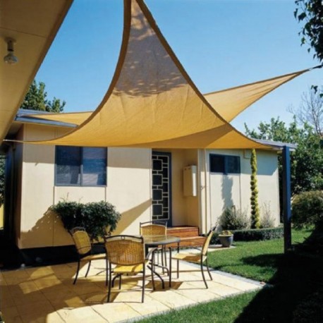 TOLDO TIPO VELA TRIANGULAR 3,6x3,6 LISTA